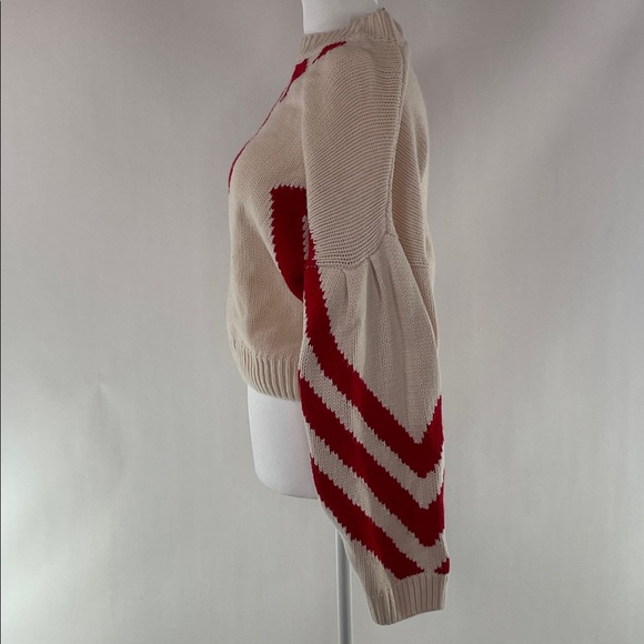 Sachin & Babi Turner Geo Sweater in red and cream, XL - Picture 6 of 12